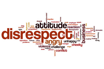 Disrespect word cloud