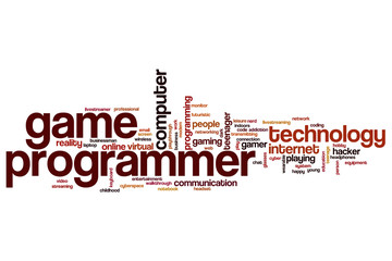 Fototapeta premium Game programmer word cloud