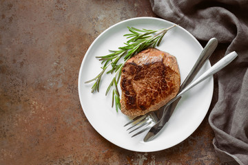 Beef steak in a plate