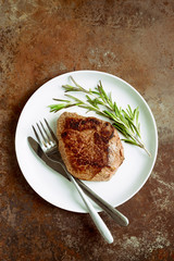 Beef steak in a plate