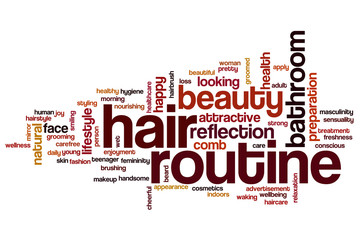 Fototapeta premium Hair routine word cloud