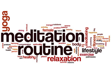 Meditation routine word cloud