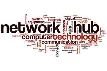Network hub word cloud
