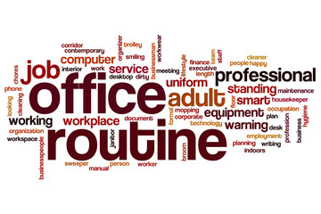 Office routine word cloud