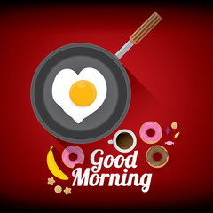 good morning concept. vector food background