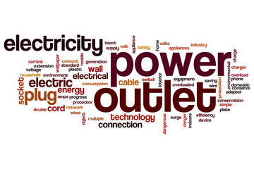 Power outlet word cloud