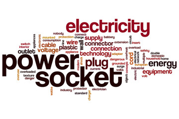 Power socket word cloud
