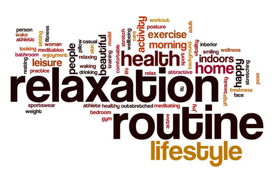 Relaxation routine word cloud