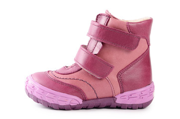 Baby autumn shoes isolated on a white background