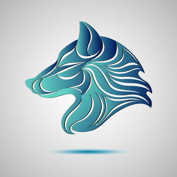 Wolf head profile logo. Stock vector