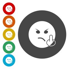 Emoticon angry. Vector illustration 