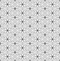 Vector monochrome seamless pattern, subtle ornamental background, thin linear figures, repeat geometric tiles, black & white. Abstract endless texture. Design element for prints, digital, textile, web