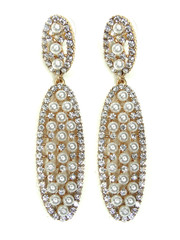 pearl earrings with bright crystals jewelry