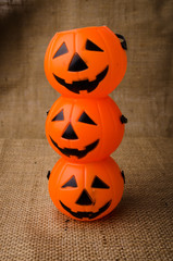 Happy Halloween. Holiday pumpkins and decorations