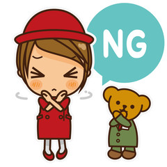 オンナノコ 案内係(赤) NG