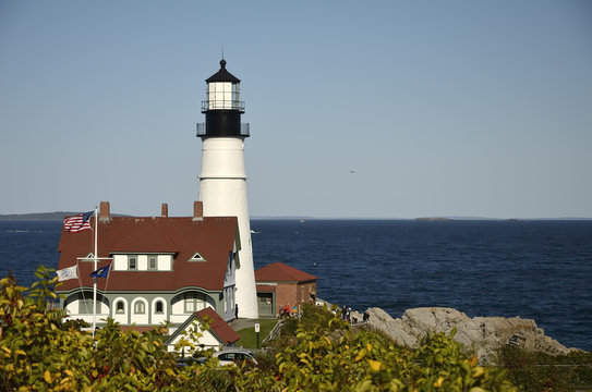 View of the Portland Head Lighthouse in Maine, USA