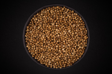 Coriander seeds in  small bowl