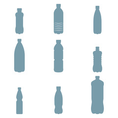 Plastic bottles icons