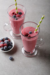 Berries smoothie in glass