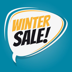 winter sale retro speech balloon