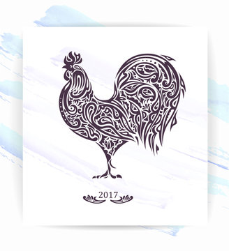 Rooster of floral pattern
