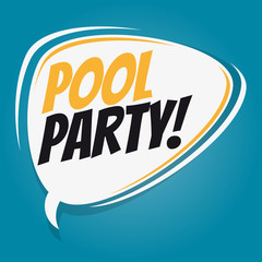 pool party retro speech balloon