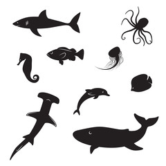 underwater life icons