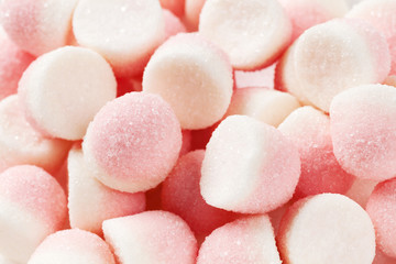 Pink jelly candies closeup