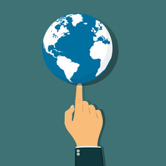 Hand and earth -vector illustration