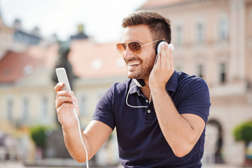 Man listening to music