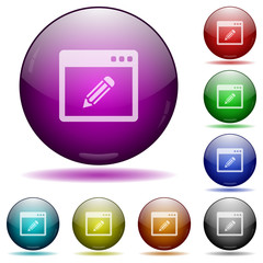 Application edit glass sphere buttons