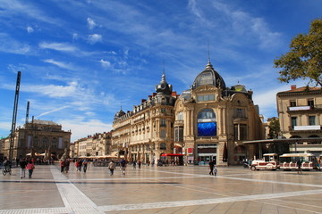 Place de la comédie à Montpellier, France