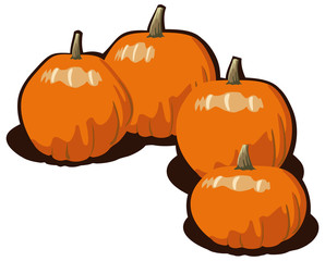 Four pumpkins
