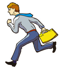 Running man with briefcase