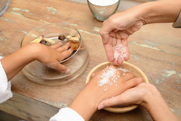woman Relaxing pedicure and scrub