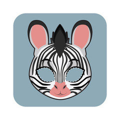 Fototapeta na wymiar Zebra mask for Halloween and other festivities