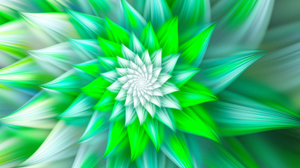 Colorful bright exotic flower. Spiral petals. 3D surreal illustration. Sacred geometry. Mysterious psychedelic relaxation pattern. Fractal abstract texture. Digital artwork graphic astrology magic