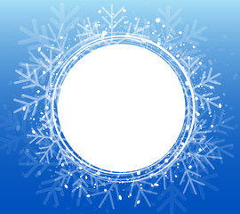 Blue Christmas Snowflake Wreath. Vector illustration EPS10