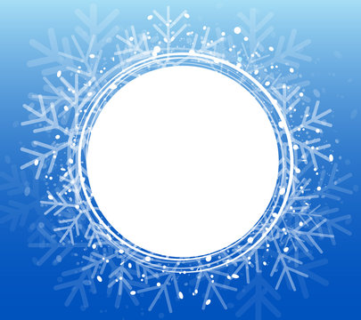 Blue Christmas Snowflake Wreath. Vector illustration EPS10