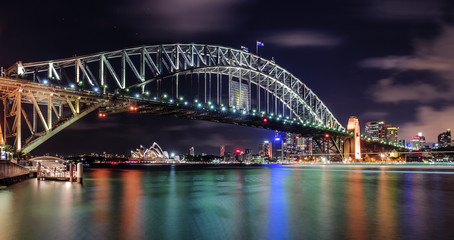 Naklejka na ściany i meble Sydney harbour bridge and opera house
