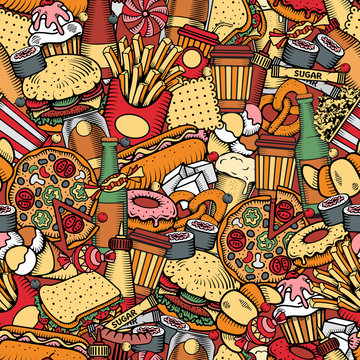 Fast Food Seamless Pattern