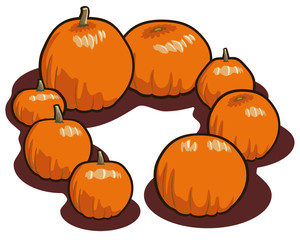 Illustration of pumpkins
