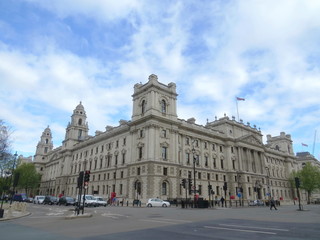 Fototapeta na wymiar Old War Office Building, London, UK, sky and clouds