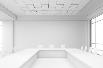 Conference room in white