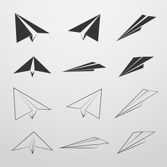 Fototapeta premium Paper plane icons