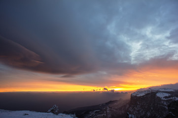 Sunset in the mountains