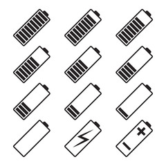 Simple battery icon set