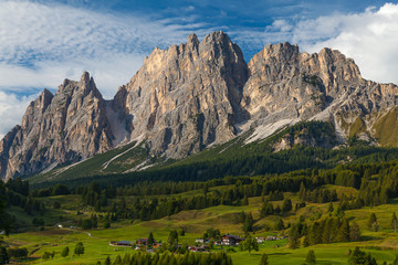 Fototapeta na wymiar The village in the Dolomites, Italy