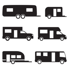 Travel trailer icons