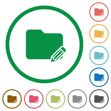 Edit folder outlined flat icons